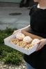 Transport carton, foldable, for pastries, 40 x 30 x 8 cm, 50 pcs