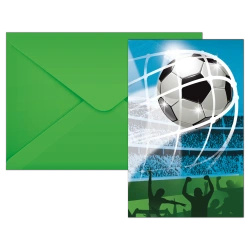 Invitations with envelopes Football, 6 pcs.