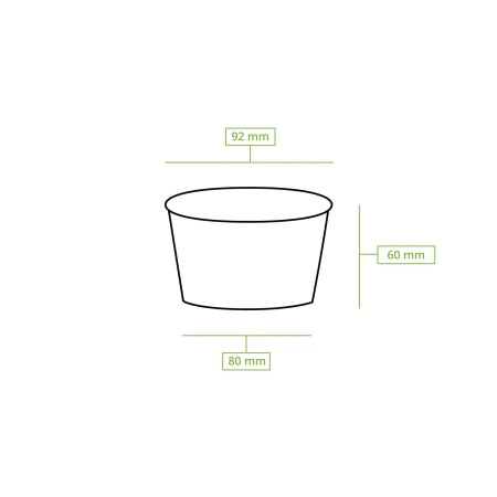 Paper cup for ice cream white 270 ml, 92 mm dia, 50 pcs.