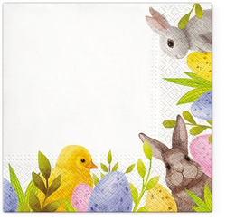 Serwetki 3-warstwowe Bunny Corner, 1/4, 33 x 33 cm 20 szt.