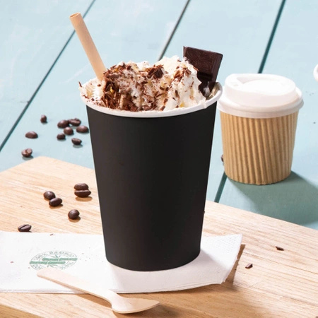 Paper cup black dispersion 350 ml, diameter 90 mm 50 pcs.