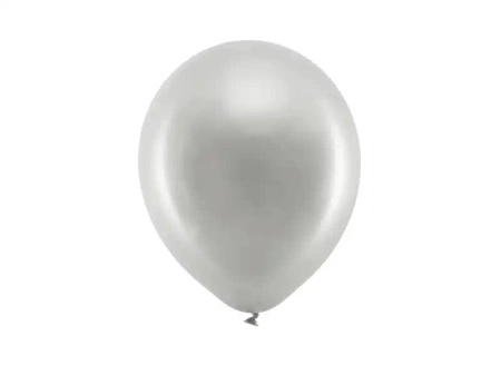 Balony lateksowe, Srebrne, 23 cm, 100 szt.