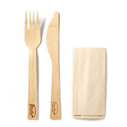 Bamboo cutlery set (W+N+S) 100 pcs.