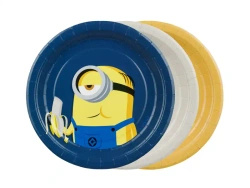 Talerze papierowe "Minionki", 18 cm, 6 szt.