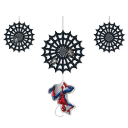 Spiderman Paper Decoration Set dia. 35 + 25 × 27 cm, 4 pcs.
