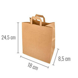 Torba papierowa z uchwytem 18 x 8,5 x 24,5 cm 200 szt.