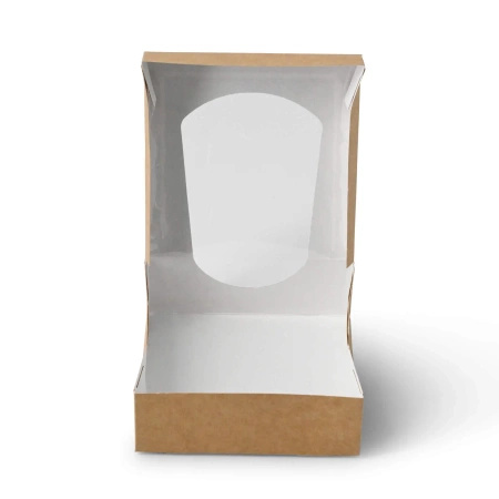 Sushi box with window, brown, 12 x 12 x 4 cm 50 pcs.