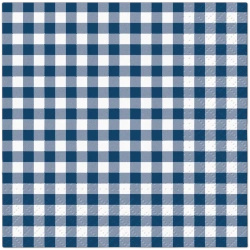 Serwetki 2-warstwowe "Gingham Navy" / "Kratka" 25 x 25 cm 100 szt.