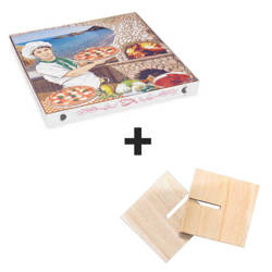 KIT: Pizza box 40 x 40 x 4 cm 100 pcs. + support 100 pcs.