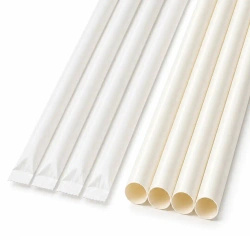 Paper straws white 11/230 mm individually packaged 100 pcs.