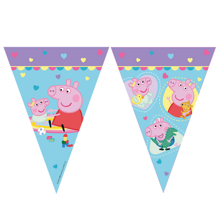 Girlanda flagi papierowe "Świnka Peppa", 2,3 m, 1 szt.