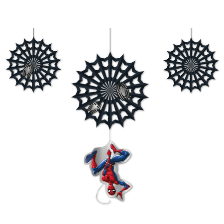 Spiderman Paper Decoration Set dia. 35 + 25 × 27 cm, 4 pcs.