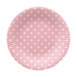 Round paper plate "Dots Pink" ¶r. 18 cm 8 pcs.