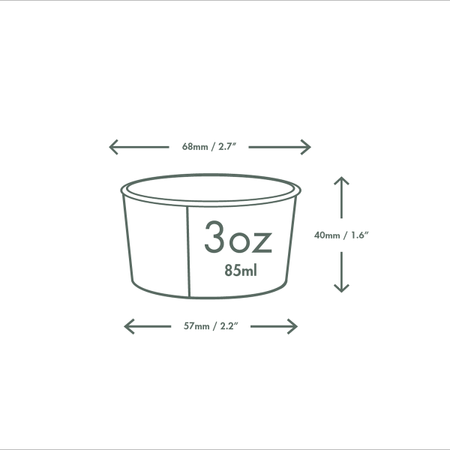 Paper container for desserts, ice cream 85 ml, ¶. 68 mm 50 pcs.