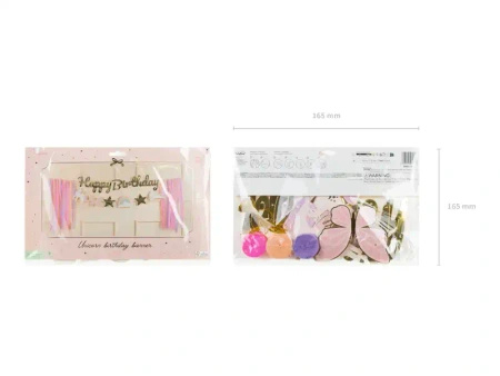 Baner papierowy "Happy Birthday Jednorożce", 2,3 m, 1 szt.