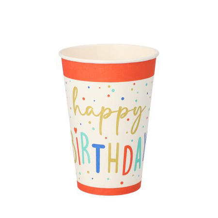 "Happy Birthday" paper cup 200 ml, 70 mm dia 10 pcs.