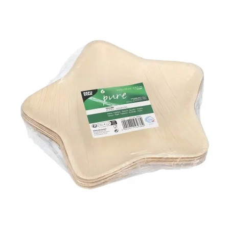 Palm leaf plate "Star" 22.3 x 20 x 2.3 cm, 6 pcs.