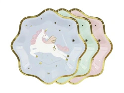 Paper Plates "Unicorn", diameter 18 cm, 6 pcs
