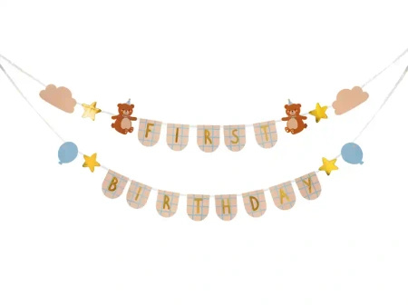 Paper Banner "Happy Birthday – Teddy Bears", 2.55 m, 1 pc