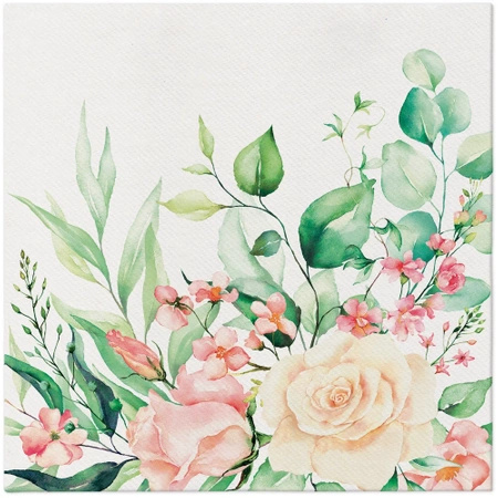 Serwetki Premium Airlaid, "Floral Moments", 1/4, 40 x 40 cm 50 szt.