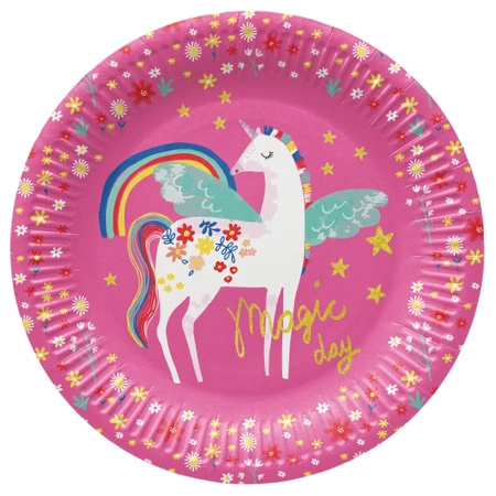 Round paper plate "Unicorn" ¶. 23 cm 8 pcs.