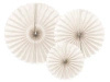 Decorative Paper Rosettes "Beige", 26, 34 and 43 cm, 3 pcs
