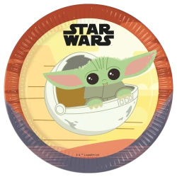 Talerze papierowe "Star Wars Mandalorian", 23 cm, 8 szt.