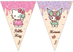 Paper Flag Garland Hello Kitty & Kuromi 2.3 m 1 pc