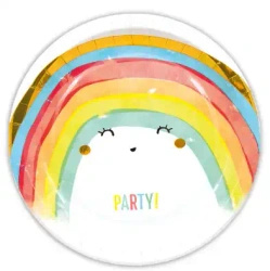 Talerze papierowe "Rainbow Party", 23 cm, 8 szt.