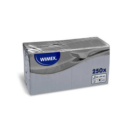 2-ply grey napkins 1/4 fold 24 x 24 cm, 250 pcs.