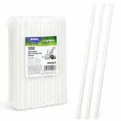 Reusable biocomposite straws white 8/210 mm 100 pcs