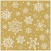 Premium Airlaid napkins, "Snowflakes Gold", 1/4, 40 x 40 cm 50 pcs.