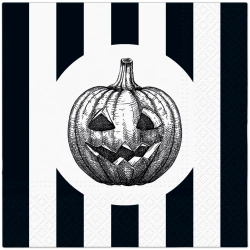 Serwetki 3-warstwowe "Striped Pumpkin / Halloween", 1/4, 33 x 33 cm 20 szt.