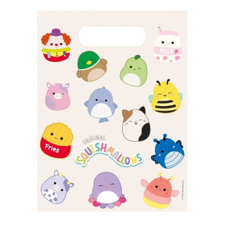 Plastic bags "Squishmallows" 17 x 23 cm 6 pcs