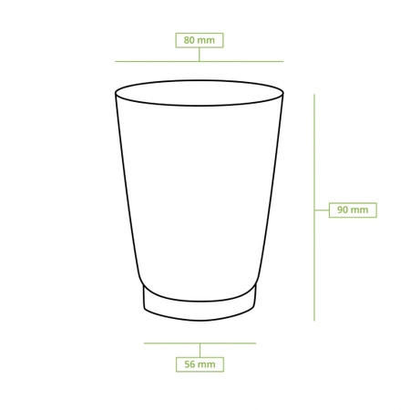 Kubek papierowy dwuściankowy kraft, dyspersja 250 ml, śr. 80 mm, 25 szt.