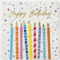 2-ply napkins “Birthday candles”, 33 × 33 cm, 20 pcs