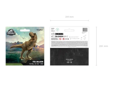 Foil Balloon "Jurassic World – T-Rex", 92 × 98 cm, 1 pc