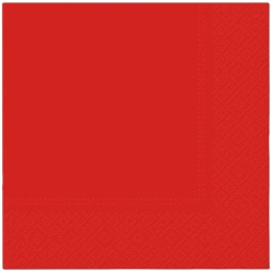 Red 3-ply napkins, 1/4, 33 x 33 cm 20 pcs