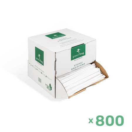 Paper straws white 8/197 mm individually packaged 500 pcs.