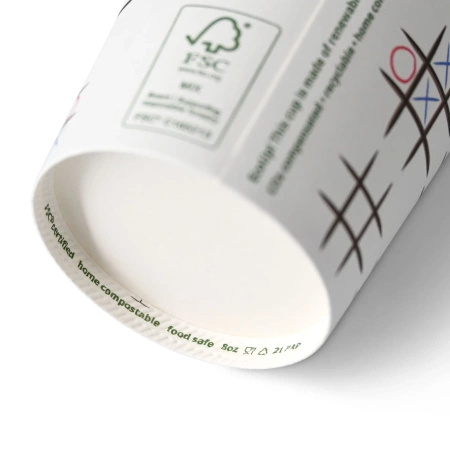 Kubek papierowy dyspersja "TicTacToe" 250 ml, śr. 80 mm 50 szt.