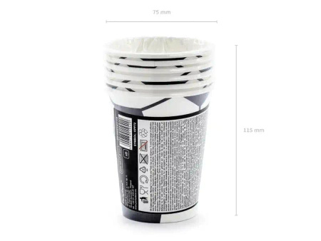Kubek papierowy "Piłka Nożna" 260 ml 6 szt.