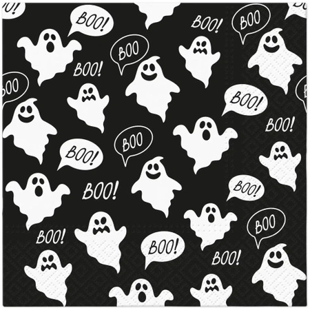 Serwetki 3-warstwowe "Funny Halloween / Boo", 1/4, 33 x 33 cm 20 szt.