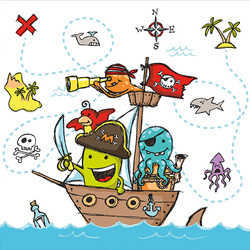 Pirate Crew 1/4 3-layer napkins 33 x 33 cm 20 pcs.