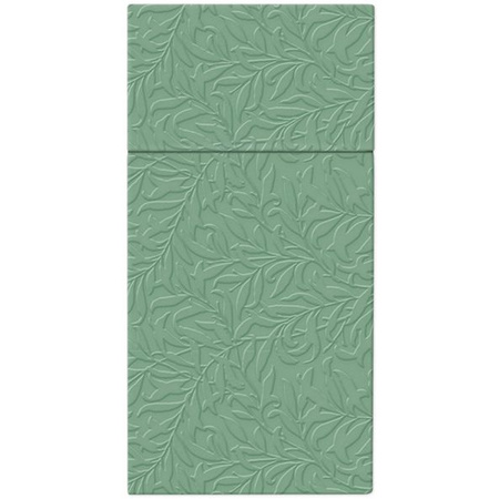 3-ply napkin pockets for cutlery, embossed, light green 40 x 40 cm, 16 pcs