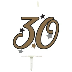 Świeczka urodzinowa Milestone, "30", 1 szt.