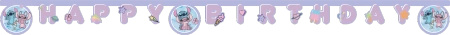 Baner urodzinowy papierowy "Stitch & Angel" 2 m, 1 szt.