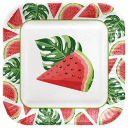 "Watermelons" square paper plate, 23 x 23 cm, 8 pcs.