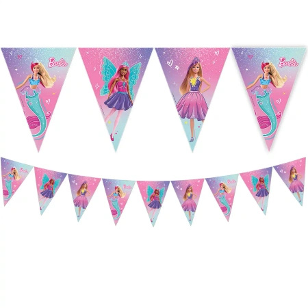 Girlanda flagi papierowe "Barbie" 2,3 m 1 szt.
