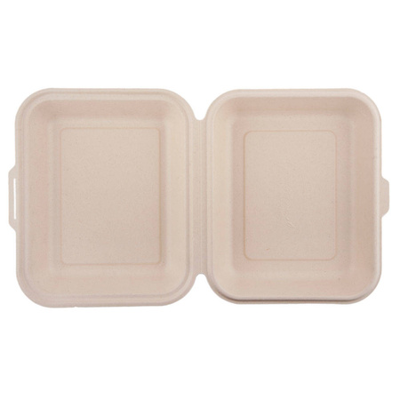 Unlined sugar cane menubox, two-layer 1500 ml, 24.1 x 21 x 4 cm 50 pcs.