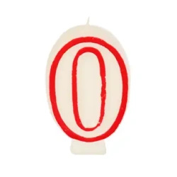 White Birthday Candle Number "0", 1 pc.